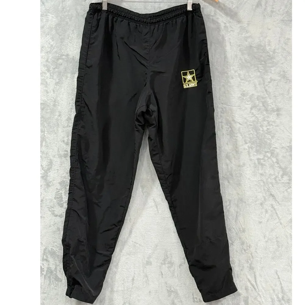 US Army APFU Skilcraft PT Pants Men's Medium Black Nylon Physical Fitness Jogger
